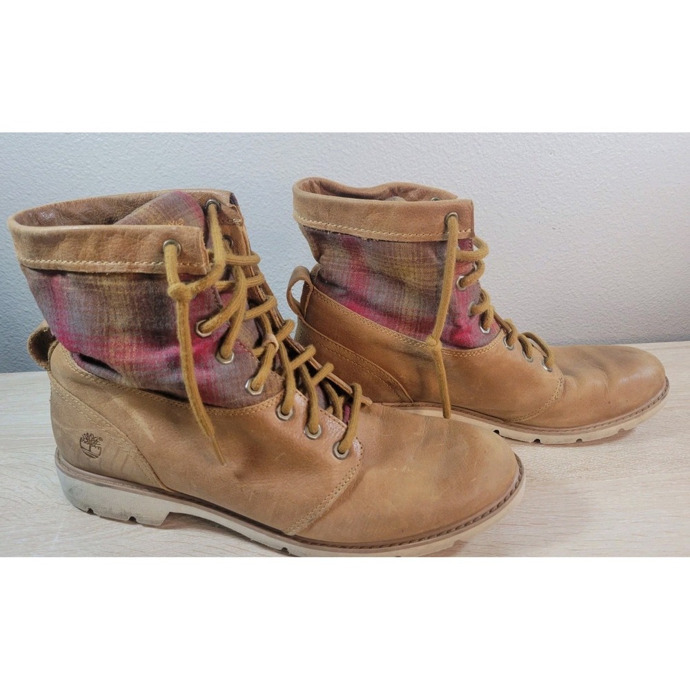 Timberland‎ x Pendleton Women's Leather Lace-Up Boots Plaid Collar | 10